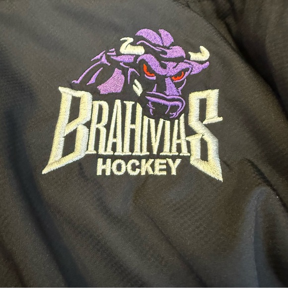 Bauer Charcoal and Light Gray Brahmas Hockey Jacket Size Large - Picture 5 of 6